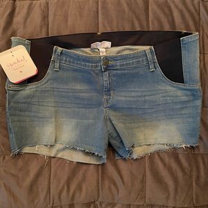 Women’s maternity midi + side panel Jean shorts